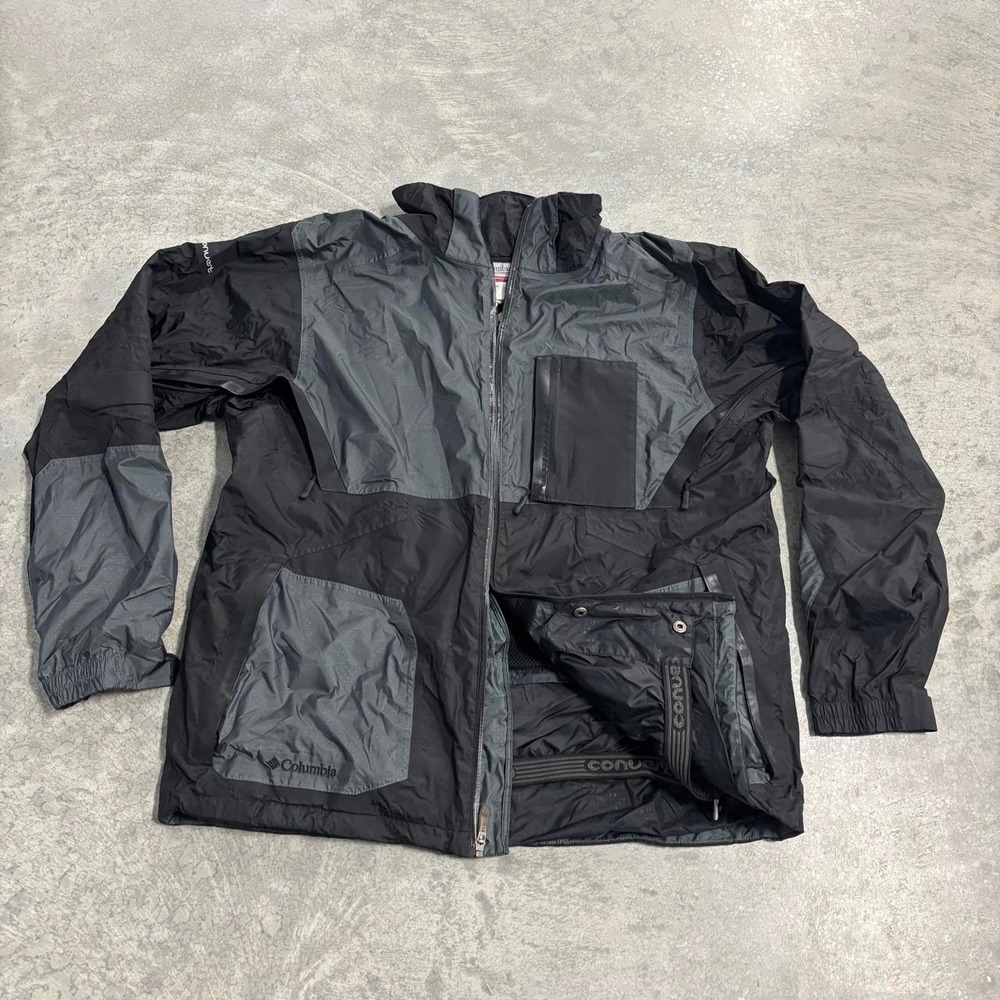 Columbia Omni-Tech Black Gray Padded Windbreaker Jacket Men's Large